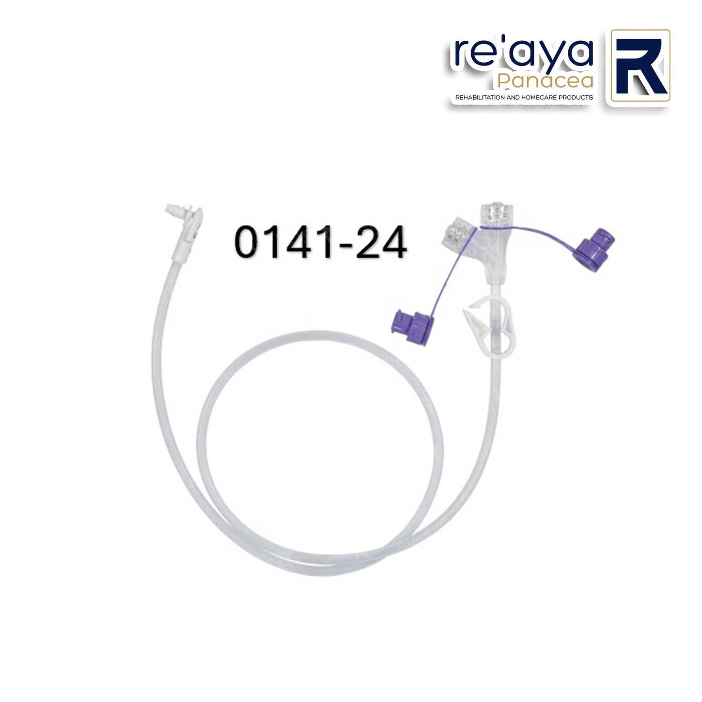 0141 MIC-KEY* CONTINUOUS FEED EXTENSION SET WITH ENFit CONNECTORS, SECUR-LOK* RIGHT Angle Connector, 2 Port "Y" ENFit Connectors and Clamp, 5PCS/BOX