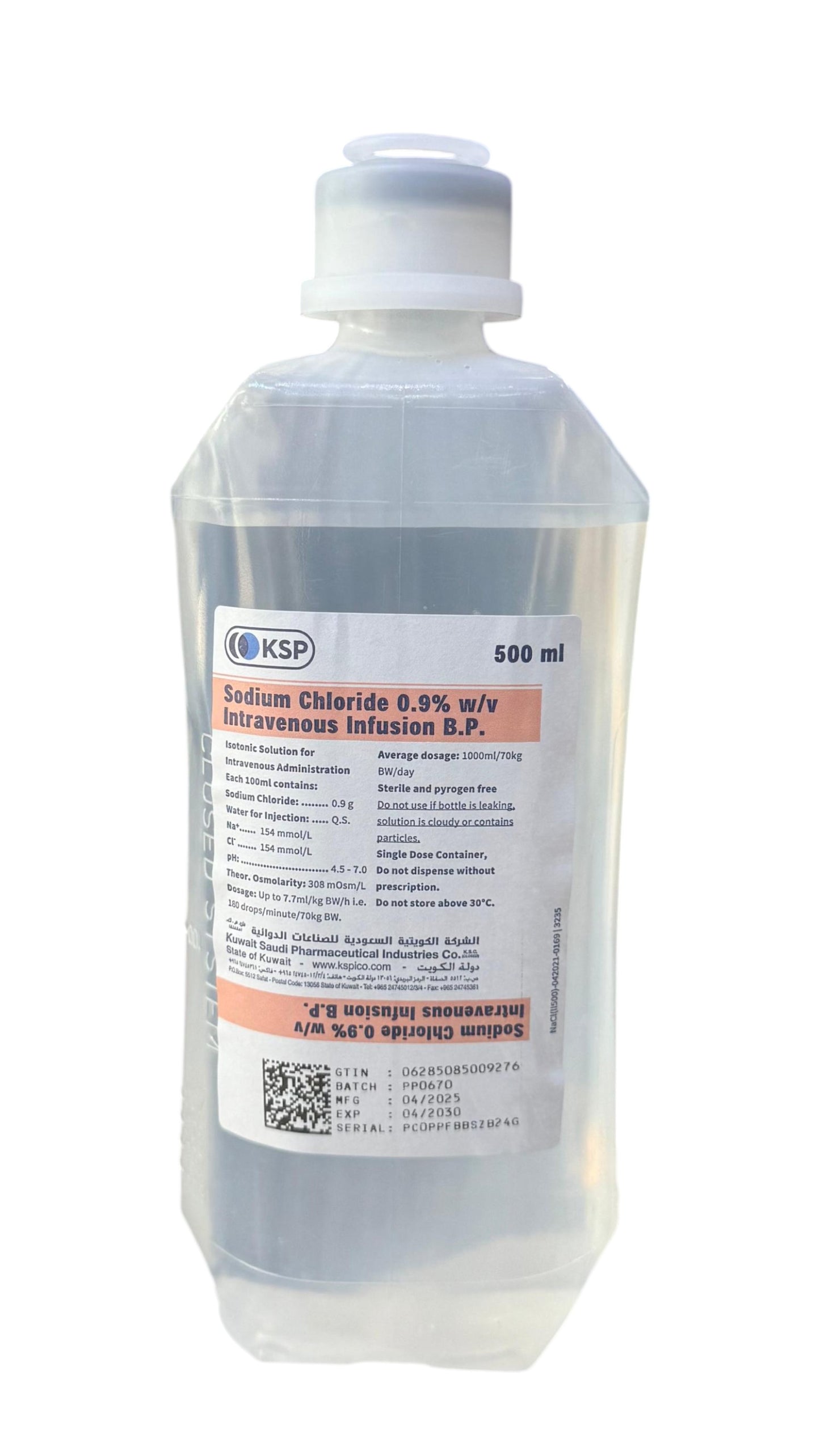 NORMAL SALINE FOR INTRAVENOUS INFUSION - 500ml