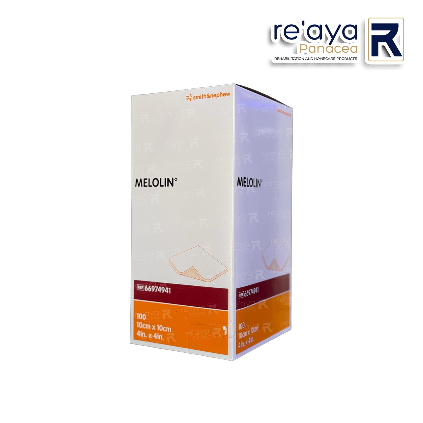 MELOLIN LOW ADHERENT ABSORBENT WOUND DRESSING 10 x 10cm, 100'S/PK - 66974941