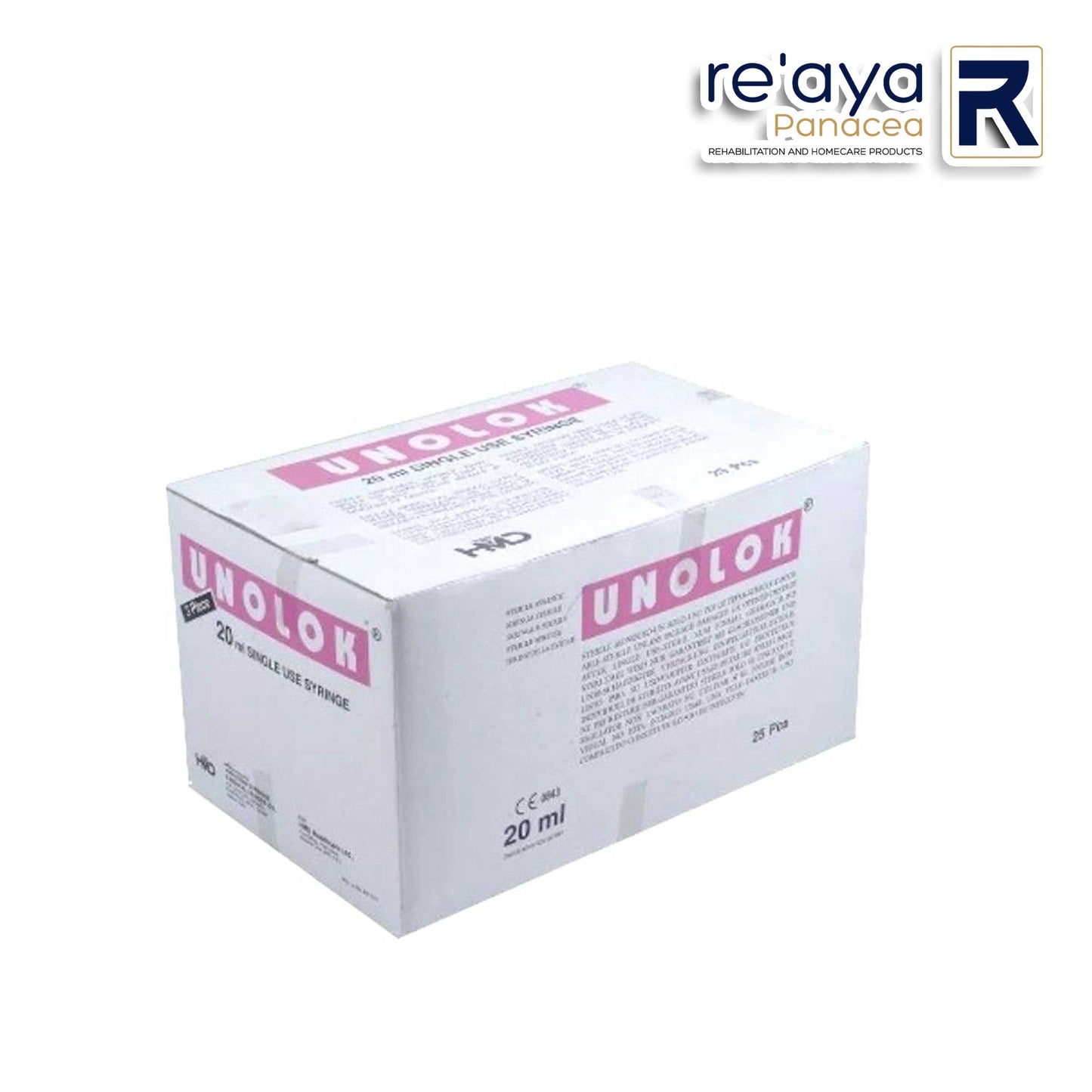 UNOLOK SINGLE USE 20ml SYRINGE WITH NEEDLE (HMD), PACK OF 25