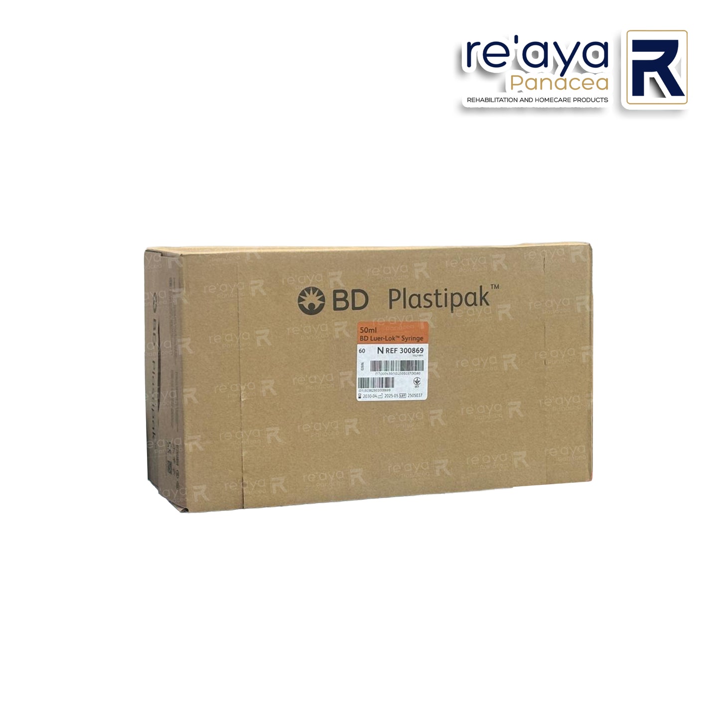 BD PLASTIPAK 300869 - 50ML LUER LOK SYRINGE (AMBER), 60'S/BOX