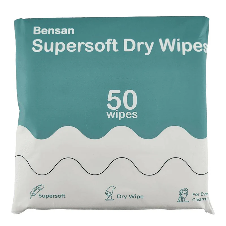 BENSAN SUPERSOFT DRY WIPES, PACK OF 50