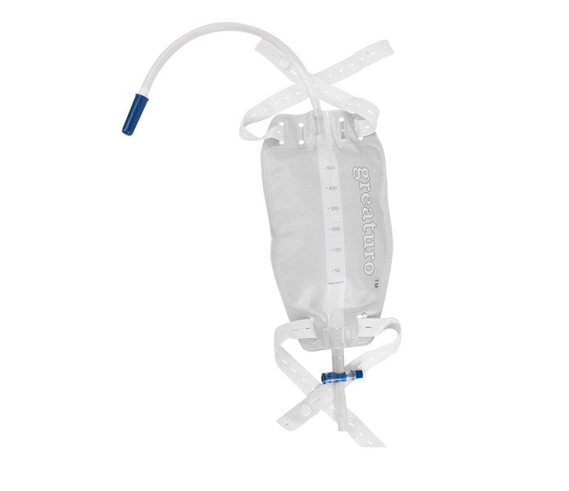 GREATURO URINE LEG BAG 500ML WITH T VALVE - GCU230112