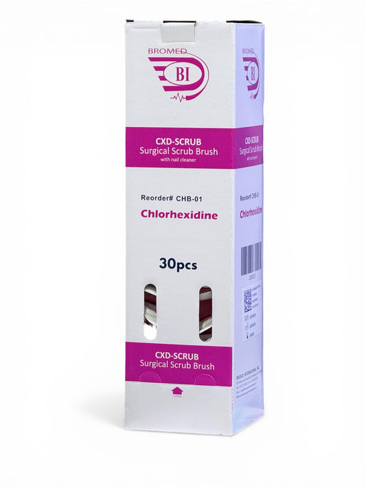 SURGICAL SCRUB BRUSH WITH NAIL CLEANER, CHG - 30/PK