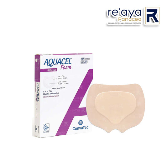 AQUACEL ADHESIVE FOAM DRESSING, SACRAL, 20x16.9cm (8x7), 5's/BOX