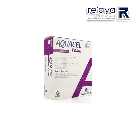 AQUACEL ADHESIVE FOAM DRESSING, SQUARE, 8x8cm (3¼" x 3¼"), 10's/BOX