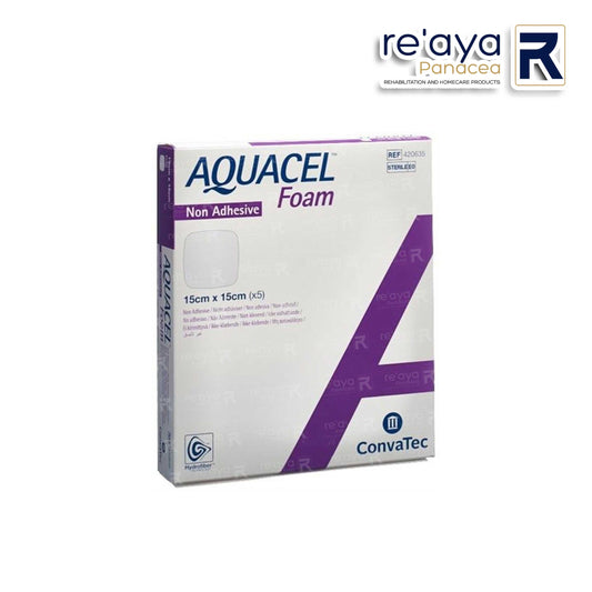 AQUACEL NON-ADHESIVE FOAM DRESSING, SQUARE, 15x15cm (6" x 6"), 5's/BOX