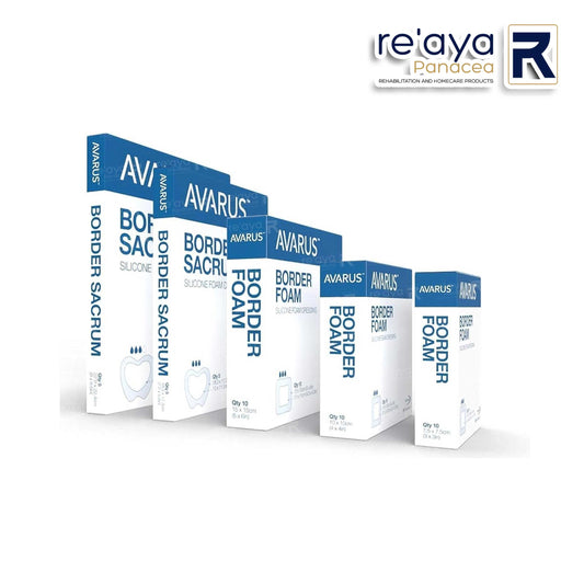 AVARUS border foam packaging with re'aya Panacea logo on a white background