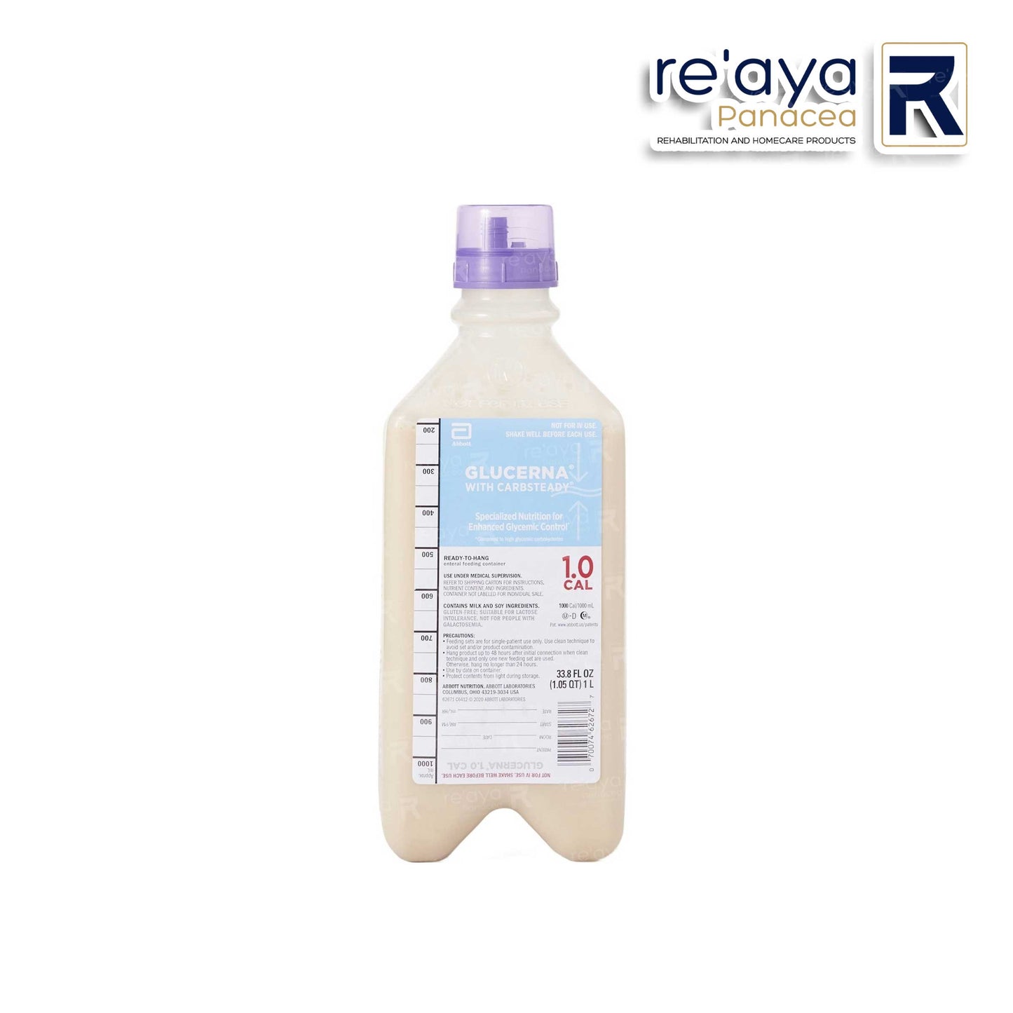 GLUCERNA WITH CARBSTEADY 1.0CAL, 1000ML, READY TO HANG BOTTLE