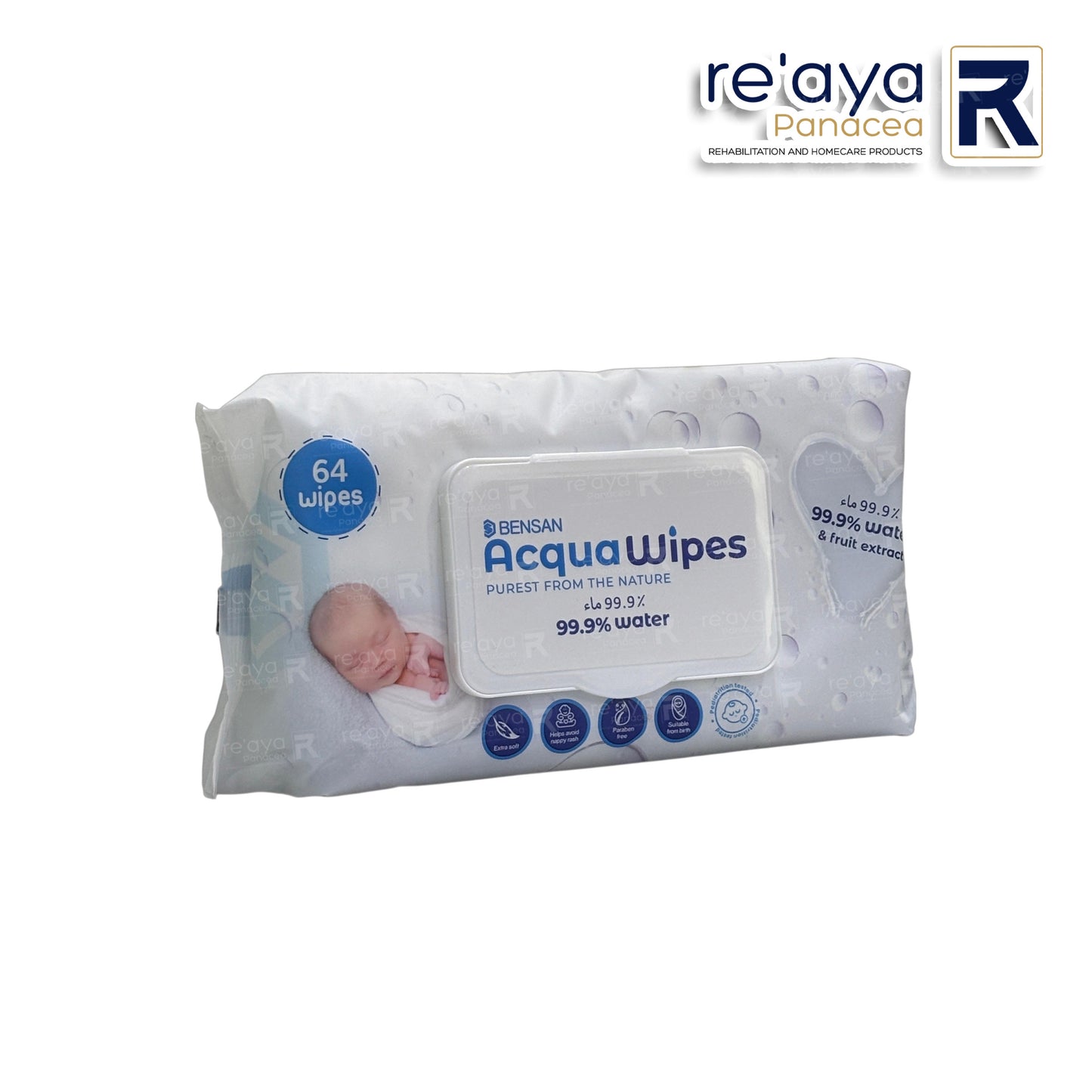 BENSAN ACQUA WIPES, PACK OF 64