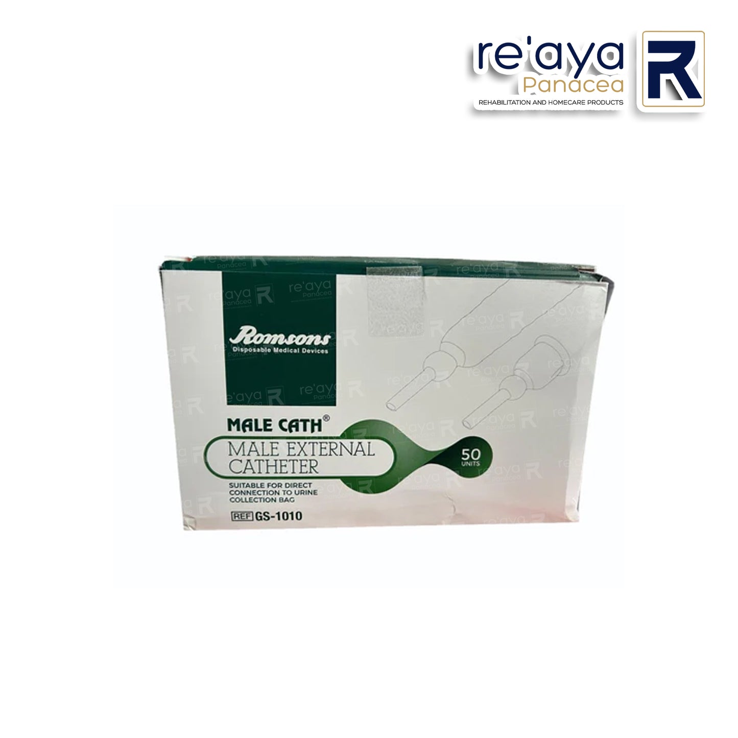 GS-1010 MALE EXTERNAL CATHETER / PENILE SHEATH, 50'S/PK