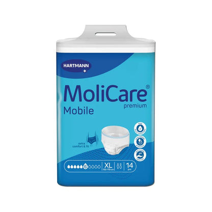 MOLICARE PREMIUM MOBILE PULL UP PANTS 6D, PACK OF 14