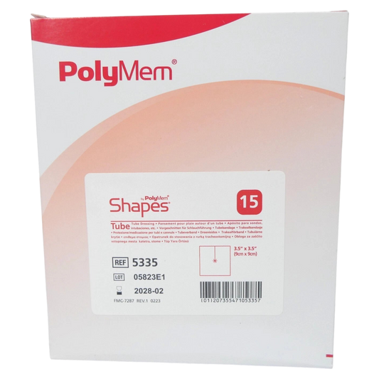 POLYMEM SHAPES 9CM X 9CM, DRESSING TUBE, 5335