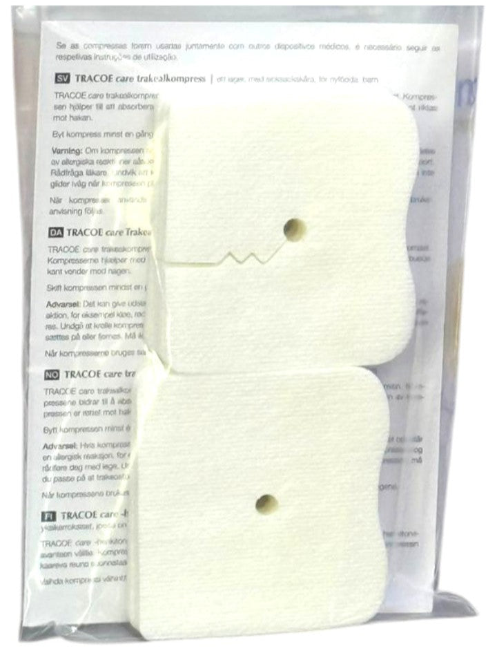 TRACOE CARE TRACHEAL COMPRESSES WITH ZIGZAG SLIT, 10/PK – REF 961