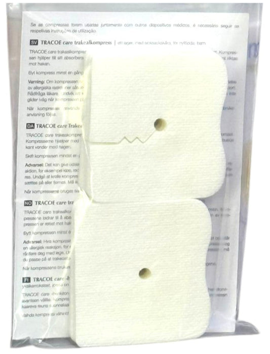 TRACOE CARE TRACHEAL COMPRESSES WITH ZIGZAG SLIT, 10/PK – REF 961