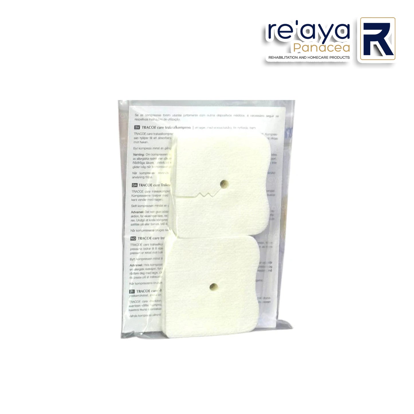 TRACOE CARE TRACHEAL COMPRESSES WITH ZIGZAG SLIT, 10/PK – REF 961