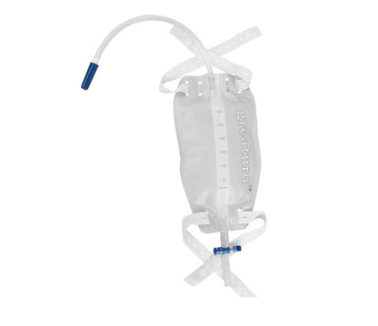 GREATURO URINE LEG BAG 500ML WITH T VALVE - GCU230112