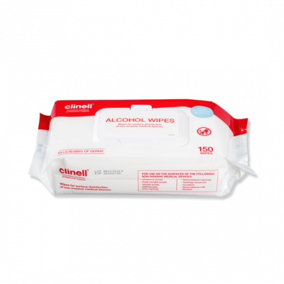 CLINELL ALCOHOL WIPES PACK OF 150'S
