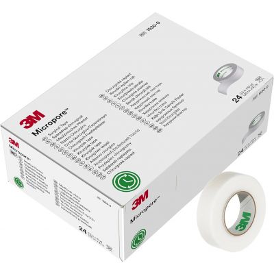 3M Micropore Surgical Tape 1.25cm x 9.1m (0.5" x 10yd) – Pack of 12