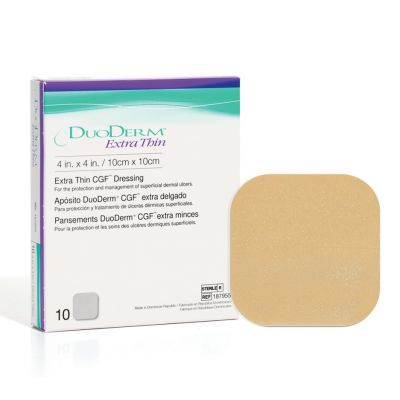 DuoDERM Extra Thin Dressing, 10x10cm (4" x 4"), 10's/Box (187955) - Square