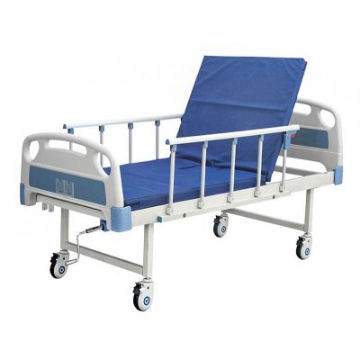 Single Crank Manual Hospital Bed with Adjustable Backrest for Patient Comfort