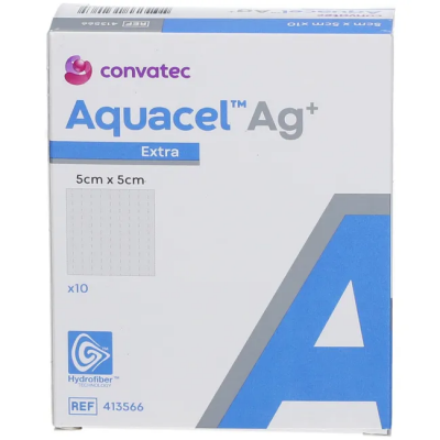 Convatec AQUACEL Ag+ Extra Dressing, 5x5cm (2" x 2") - Pack of 10