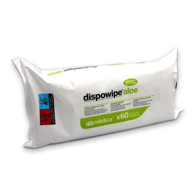 Dispowipe Aloe Wipes (Pack of 60) for Gentle Cleansing