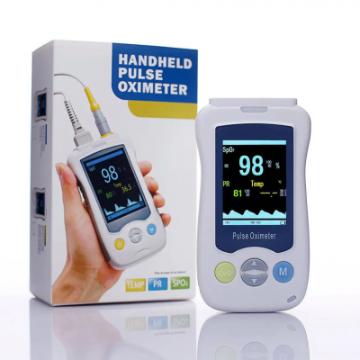 Compact Handheld Pulse Oximeter with LCD Display and Data Storage