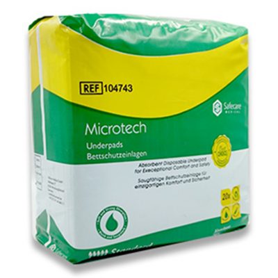 SAFECARE MICROTECH DISPOSABLE ABSORBENT UNDERPADS SIZE: 60CMx45CM, PACK OF 20