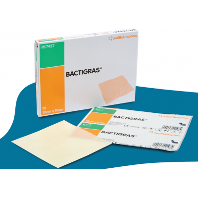 WOUND DRESSING BACTIGRAS 10cm x 10cm - Pack of 10