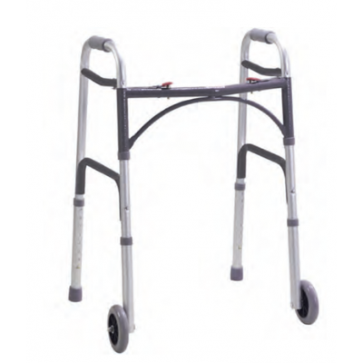 Aluminum Movable Foldable Walking Frame with front wheels
