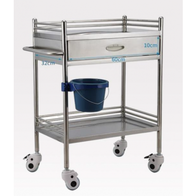 Stainless Steel Medical Trolley Single Drawer
