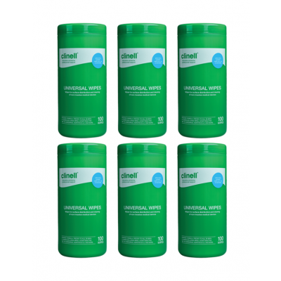 CLINELL UNIVERSAL WIPES TUB - 6 TUBS